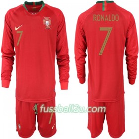 Günstige Fußballtrikots Portugal RONALDO 7 Kinder Heimtrikot WM 2018 Langarm